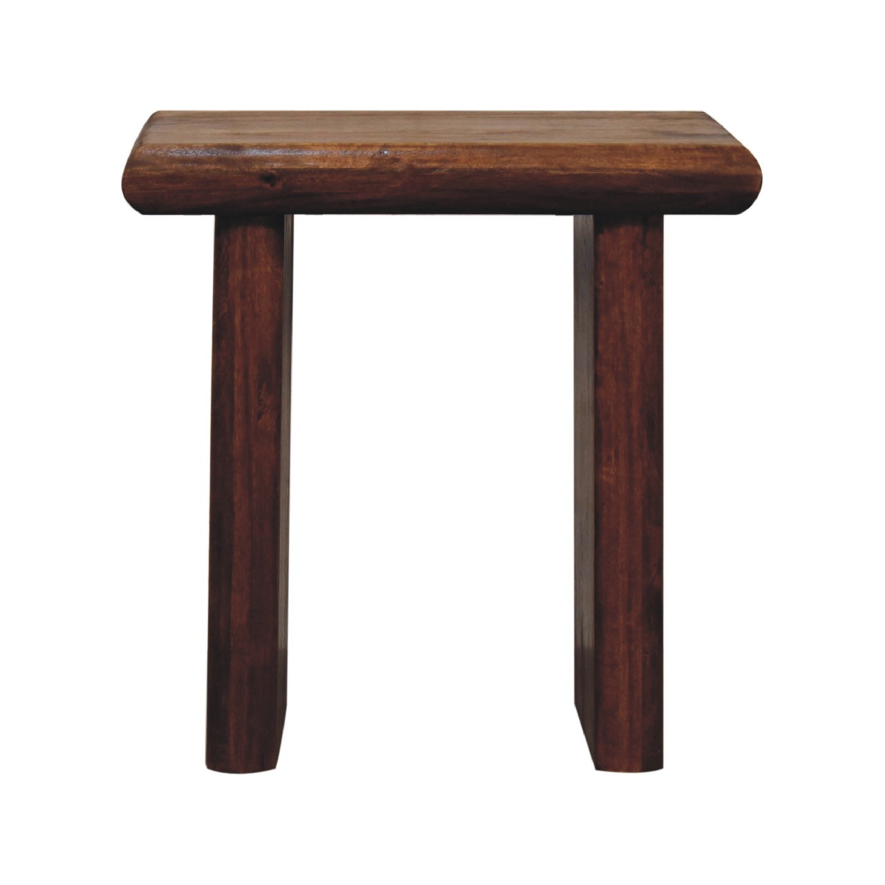 Solid wood brown side table.