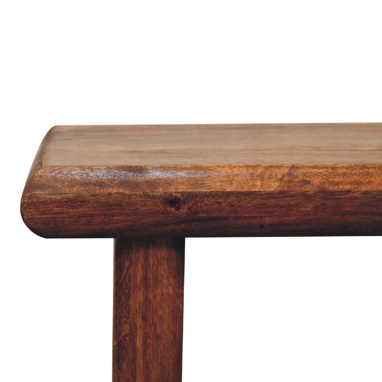 Wooden table corner on white background