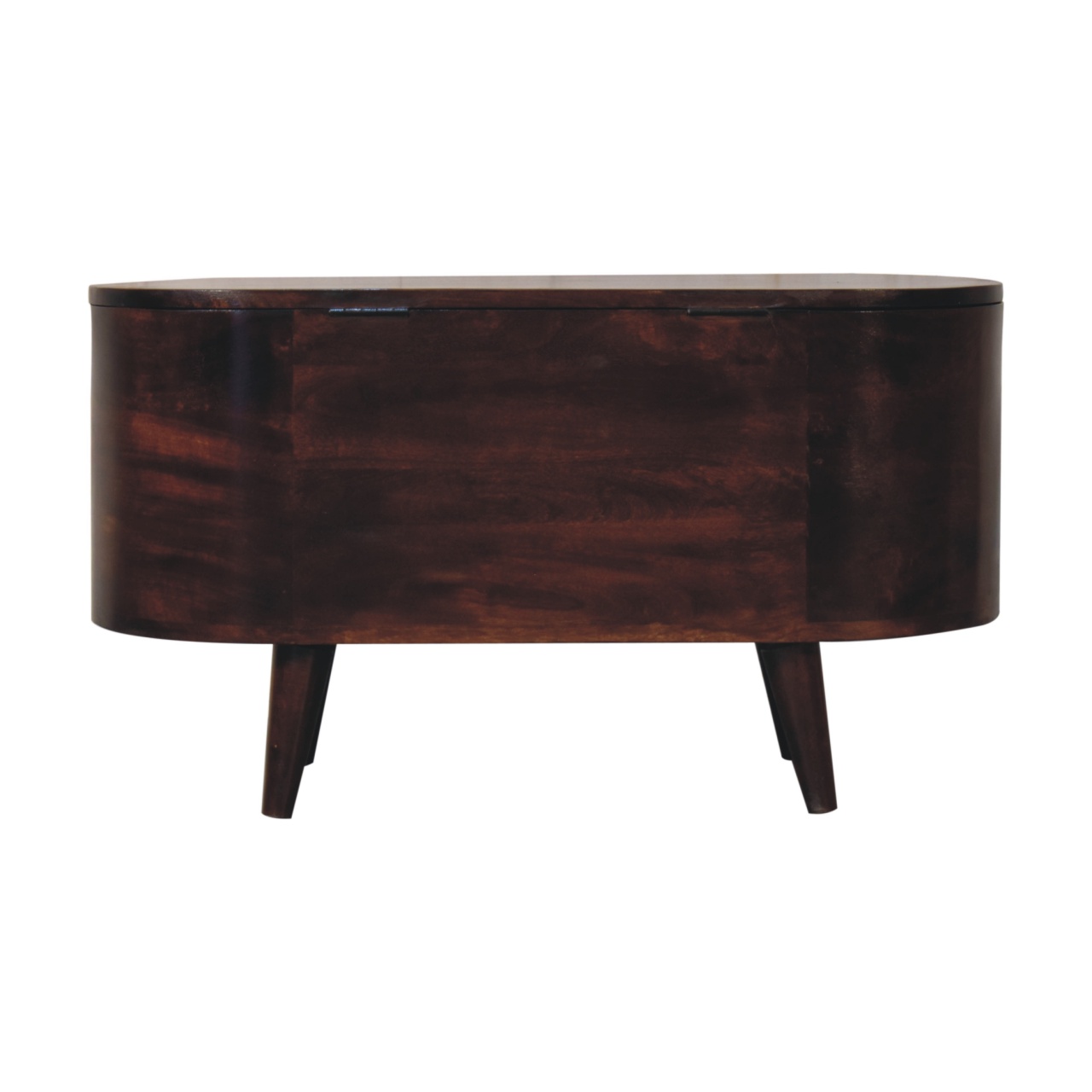 Vintage wooden oval sideboard on legs