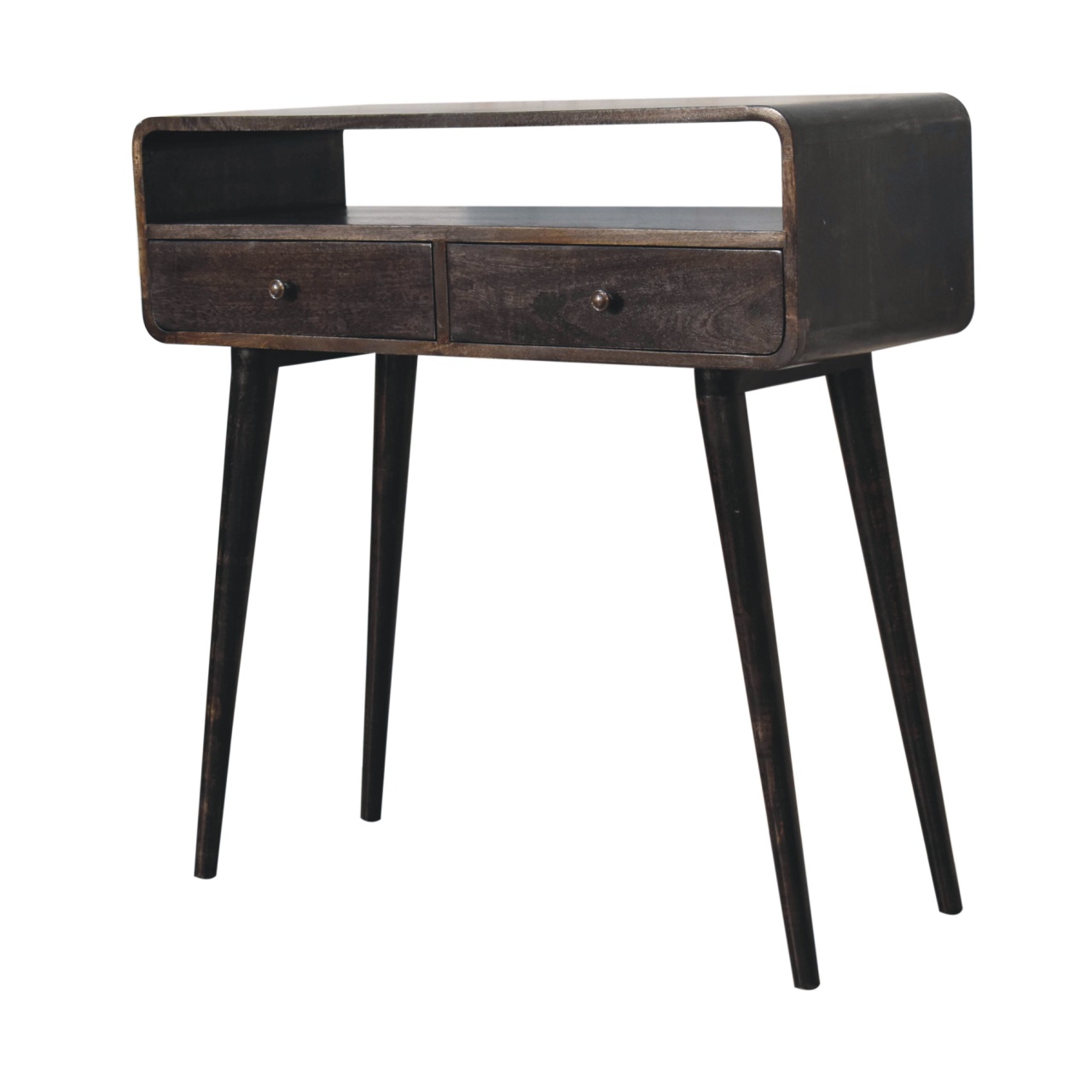 Curved Ash Black Console Table - Image 3
