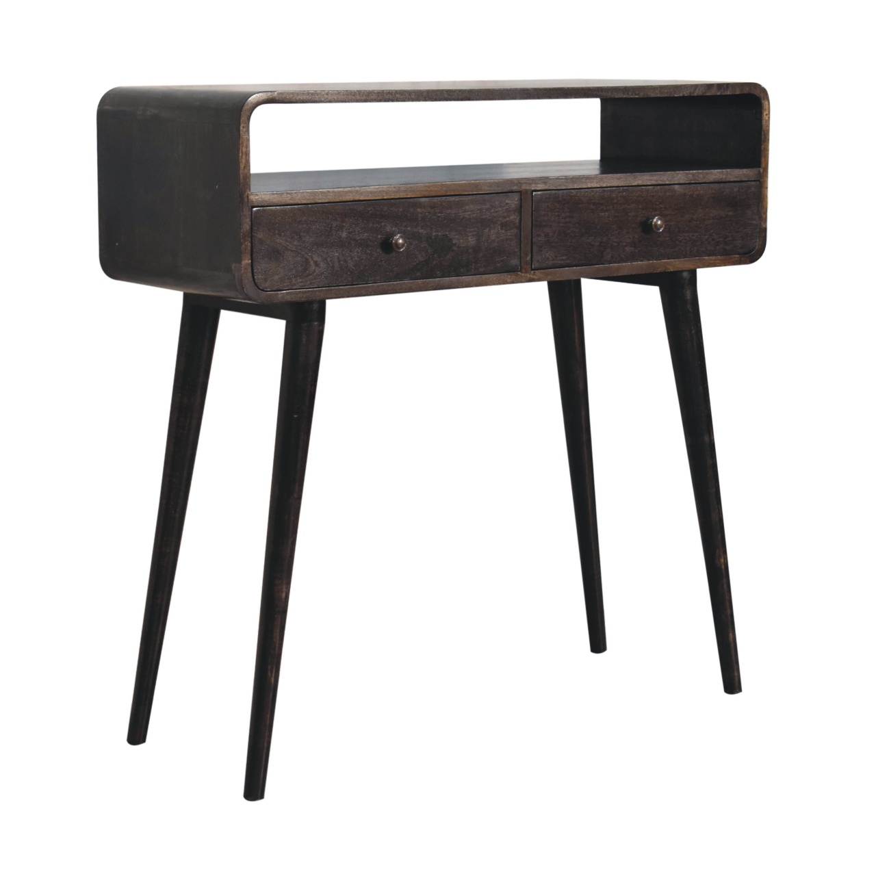 Curved Ash Black Console Table - Image 4