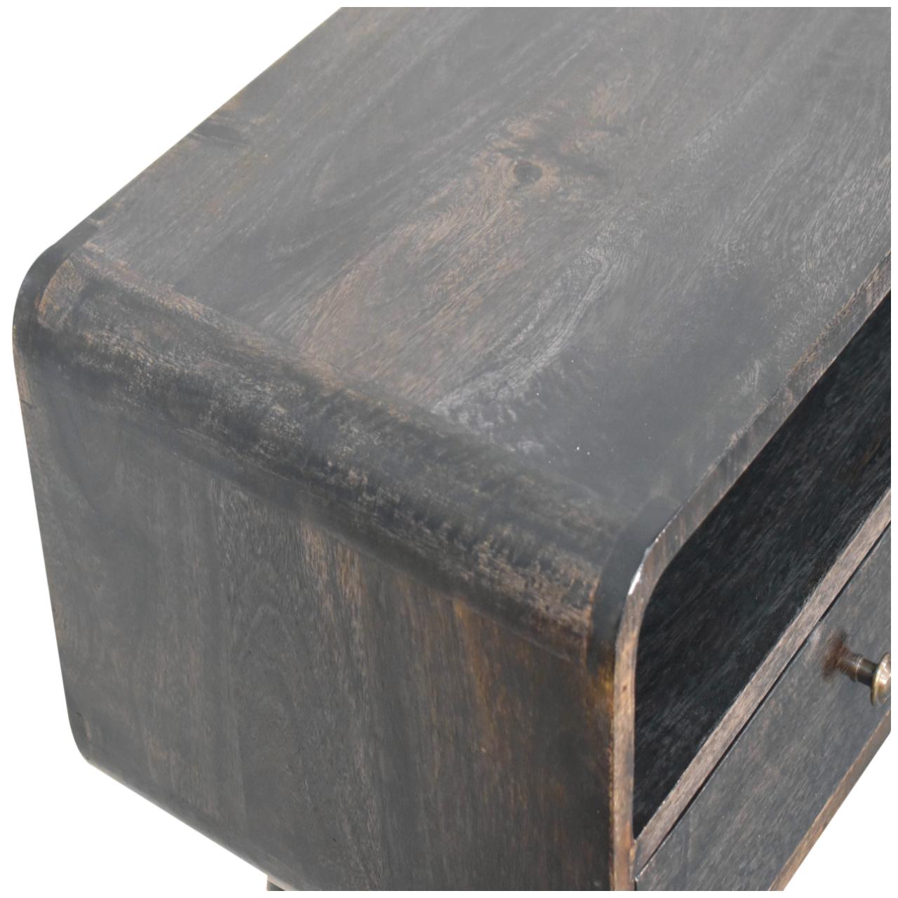 Curved Ash Black Console Table - Image 6