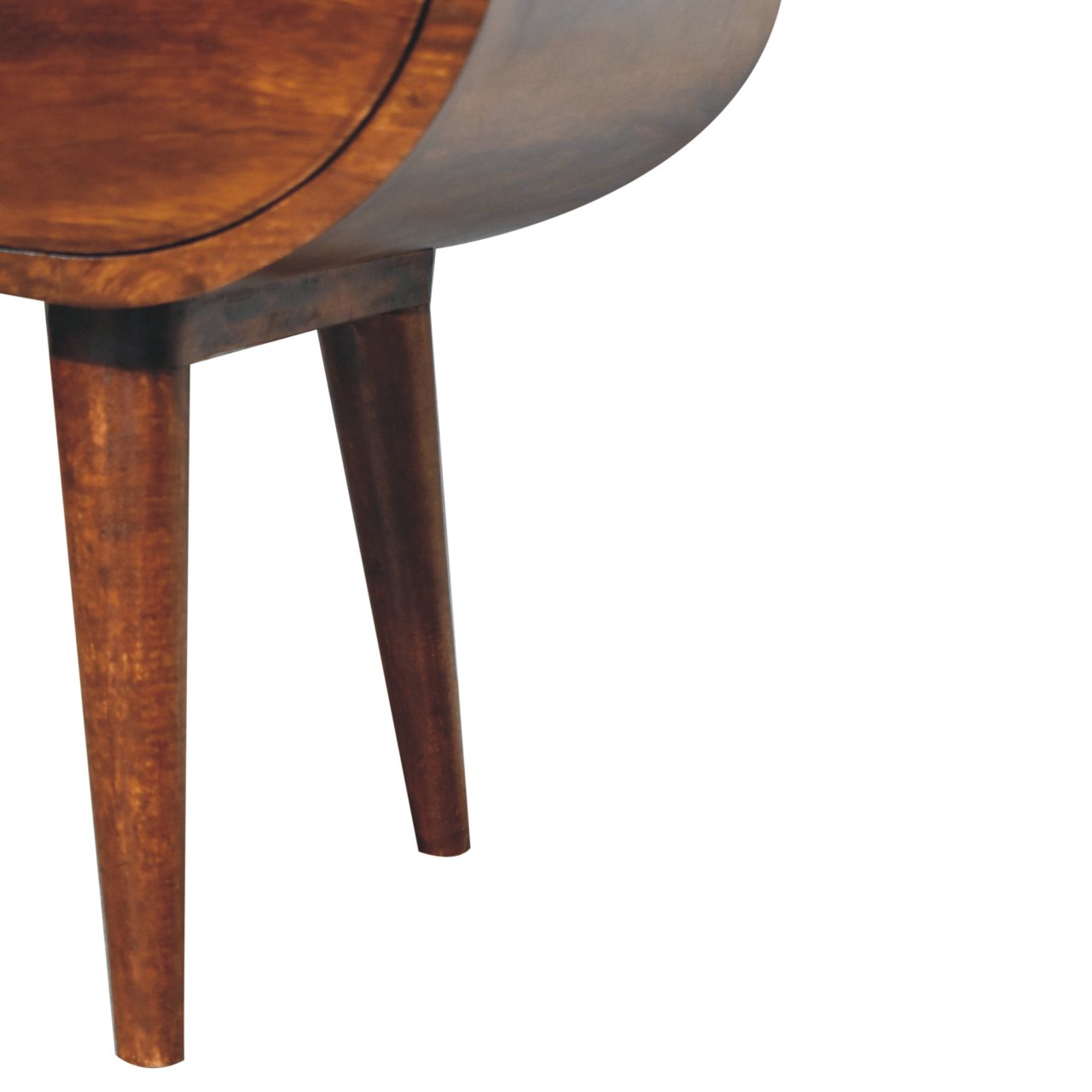Large Chestnut Circular Open Bedside - Image 8