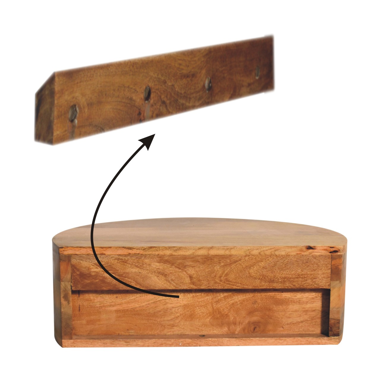 Large Wall Mounted Rounded Bedside - Image 10