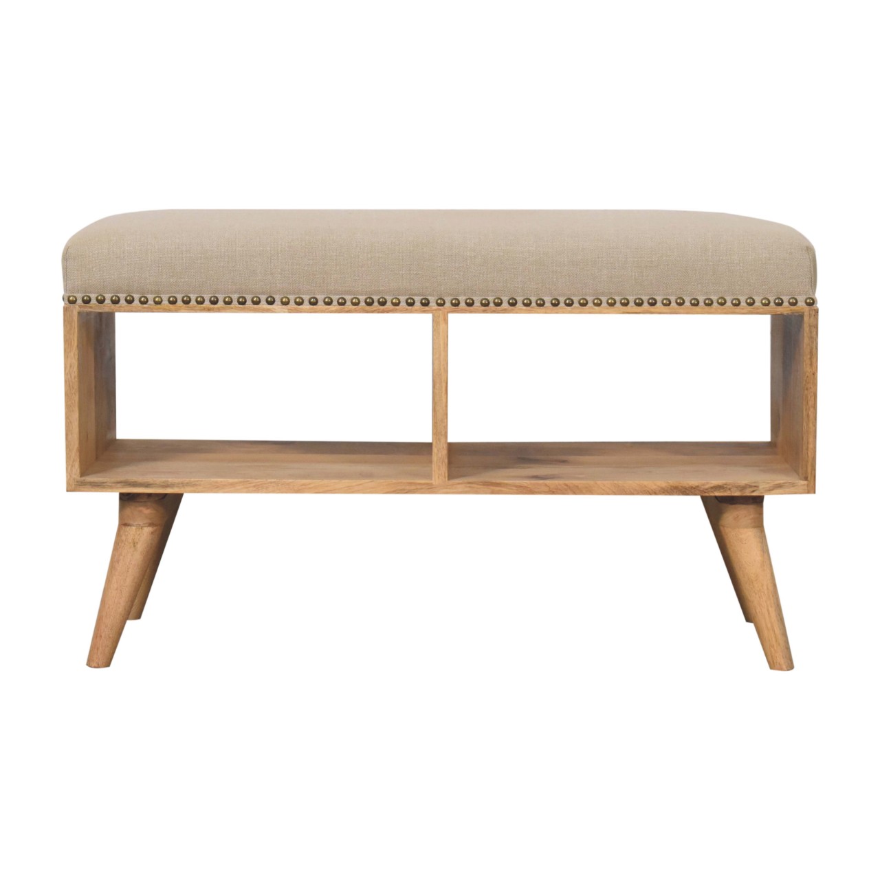 Studded Linen Open Bench - Image 2