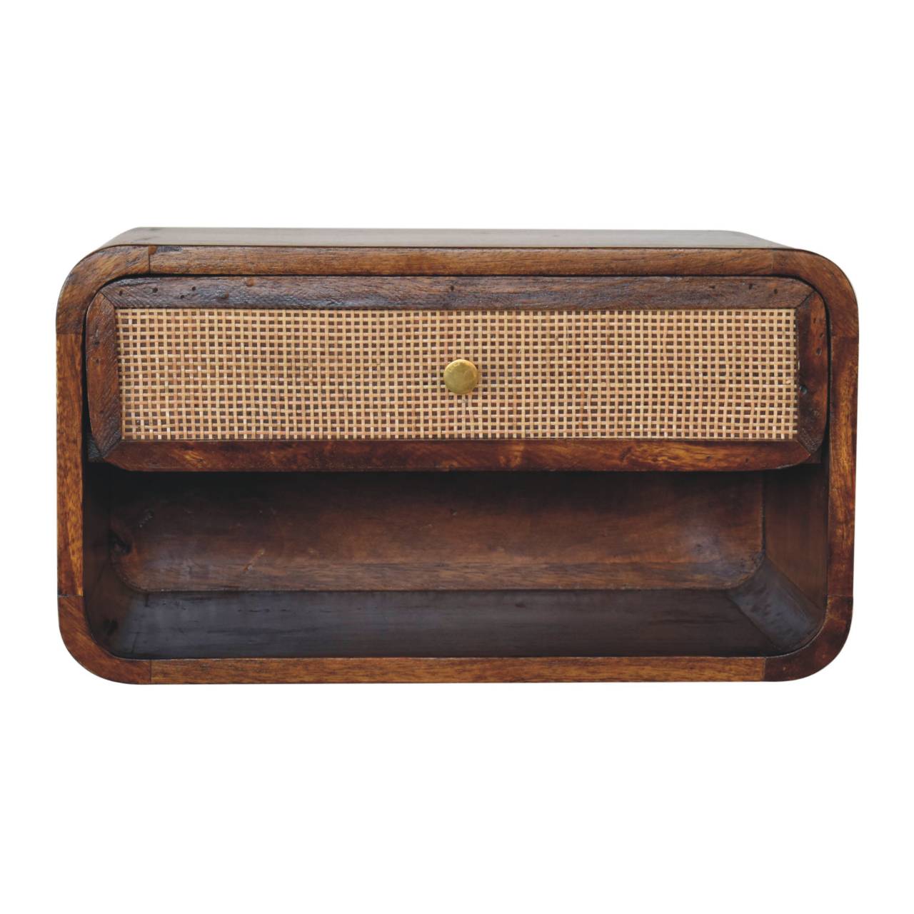 Chestnut Wall Mounted Open Woven Bedside - Image 2