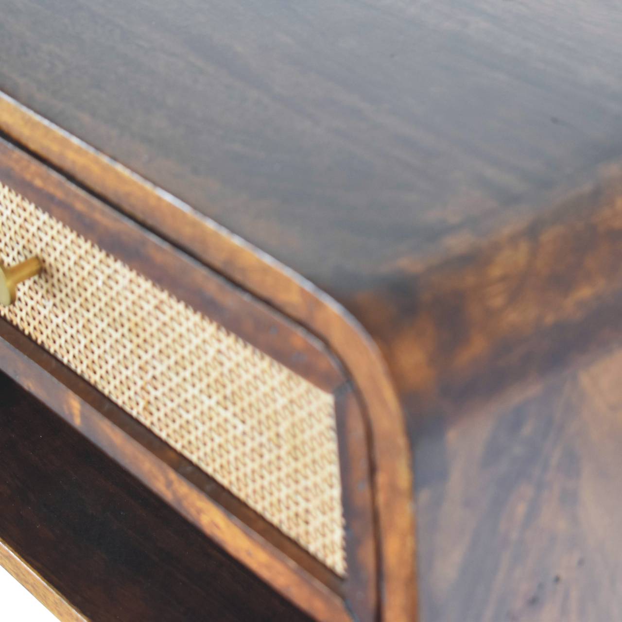 Chestnut Wall Mounted Open Woven Bedside - Image 8