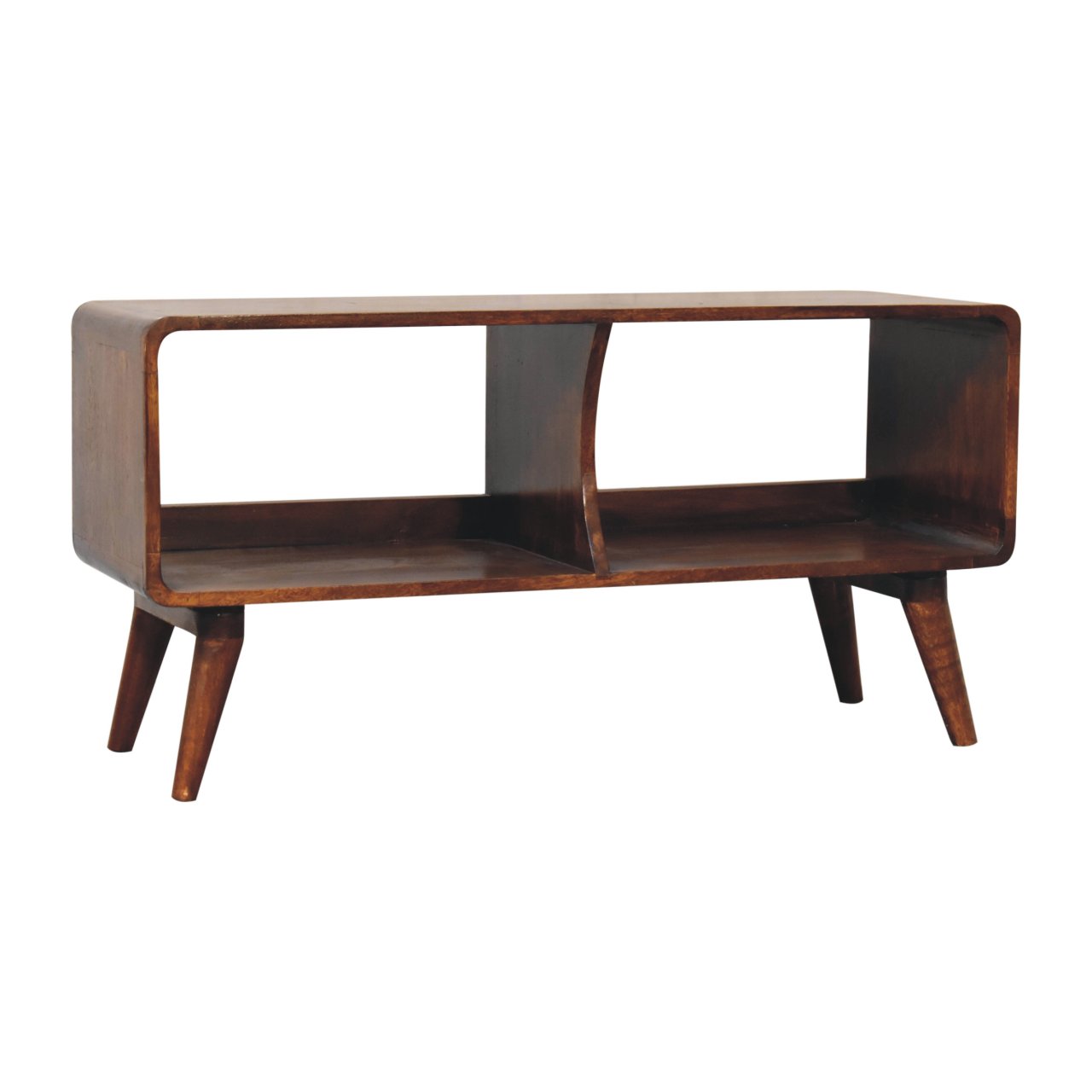 Curved Chestnut Double Slot Media Unit - Image 4