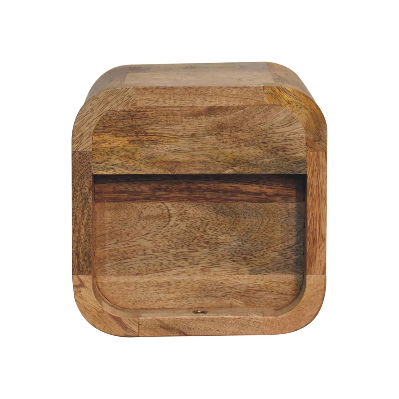 Extra Mini Curved Oak-ish Bedside with Open Slot - Image 10