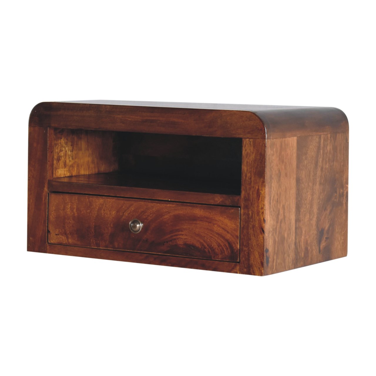 Chunky Chestnut 1 Drawer Wall Mounted Nightstand - Image 3