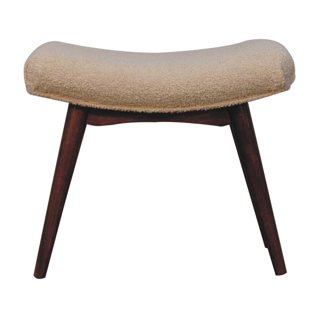 Honey Caramel Boucle Cream Curved Bench - Image 2