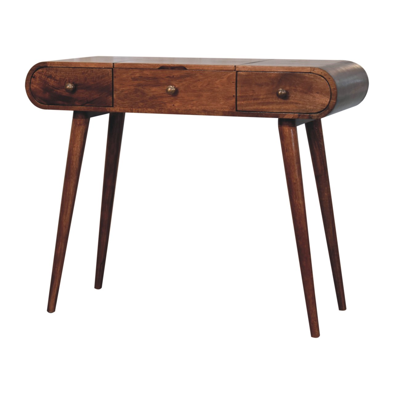 Honey Caramel Round Dressing Table - Image 3