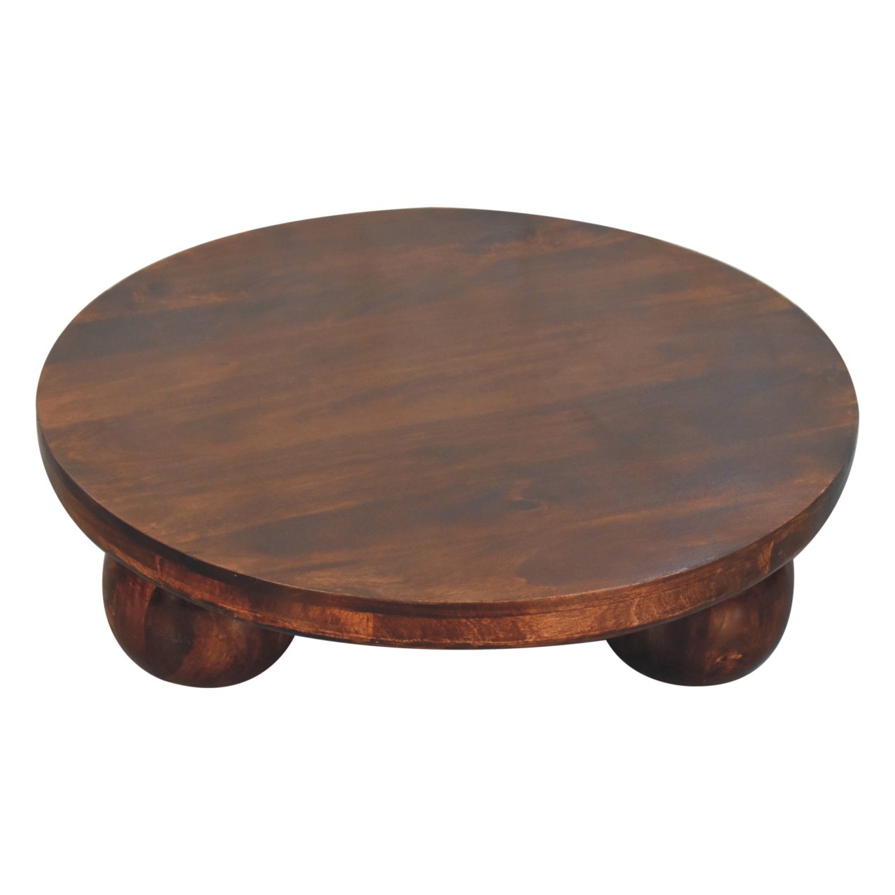 California Walnut Central Table with Ball Feet - Image 3
