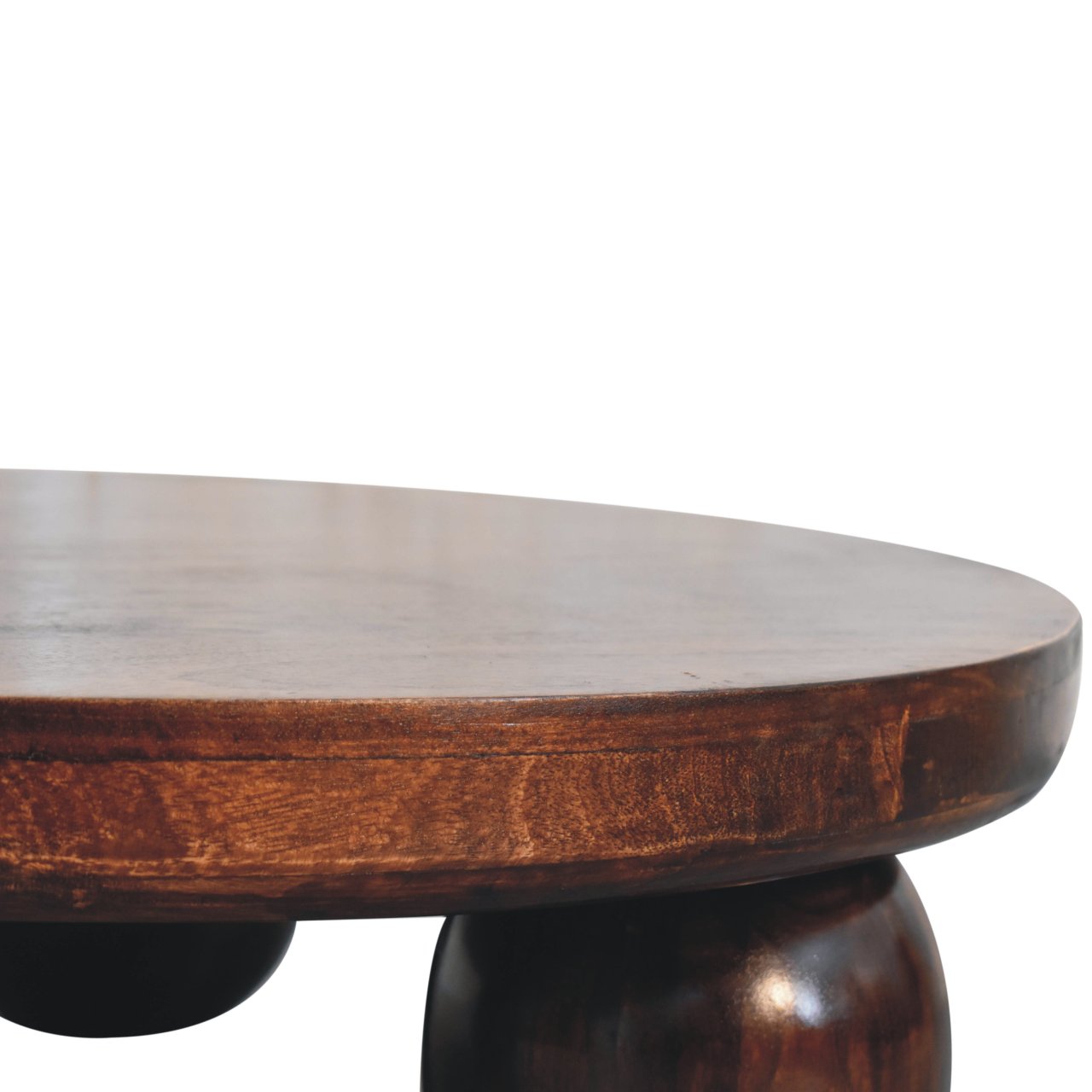 California Walnut Central Table with Ball Feet - Image 5