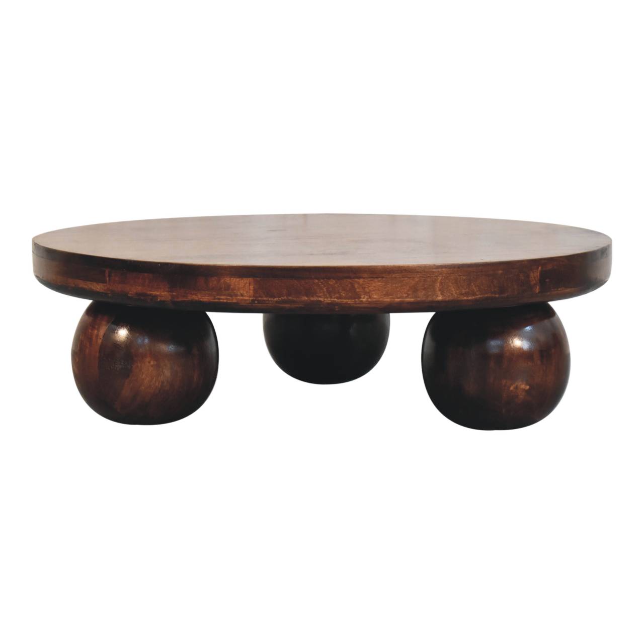 California Walnut Central Table with Ball Feet - Image 8