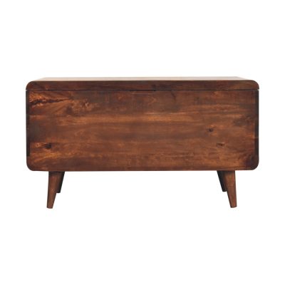 Curved California Walnut Blanket Box