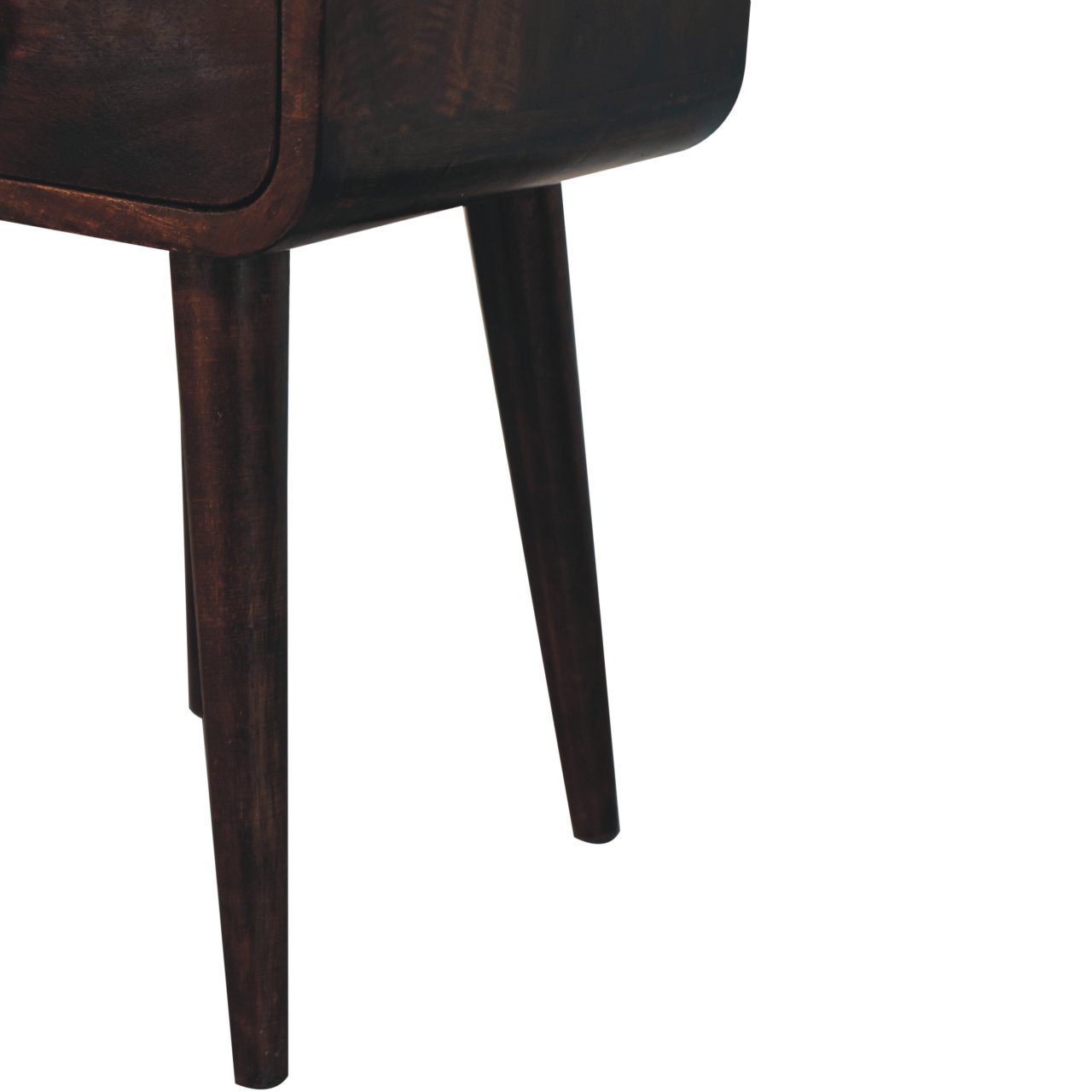 Mini California Walnut Curved Bedside with Open Slot - Image 8