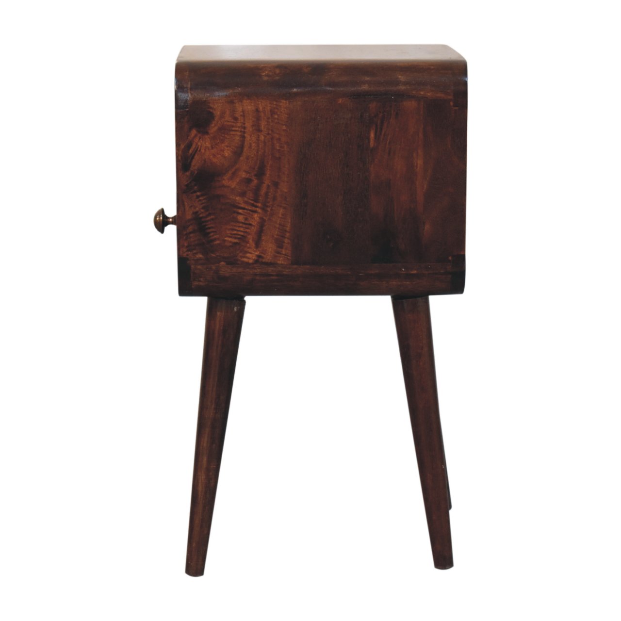 Mini California Walnut Curved Bedside with Open Slot - Image 9