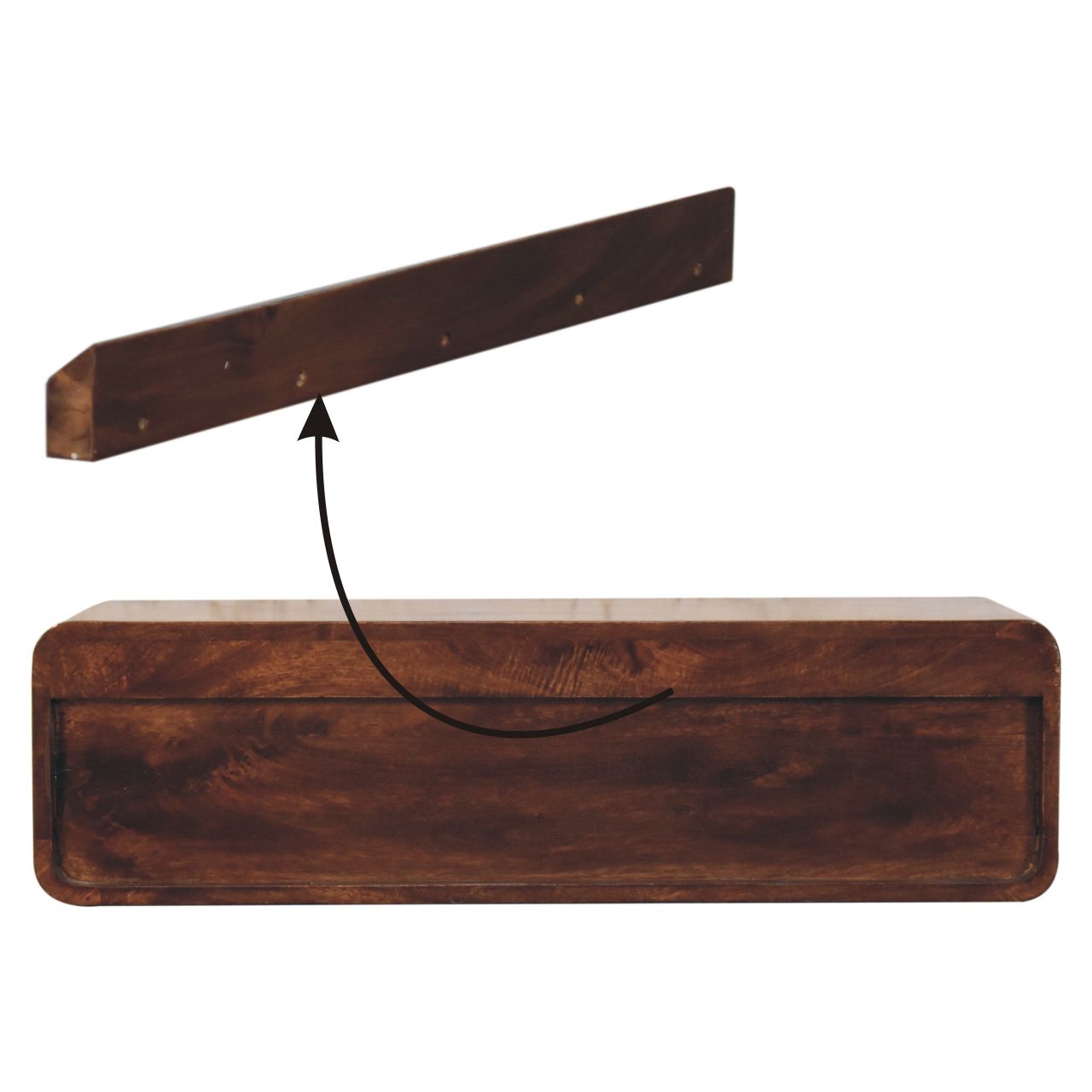 Floating California Walnut Open Console - Image 10