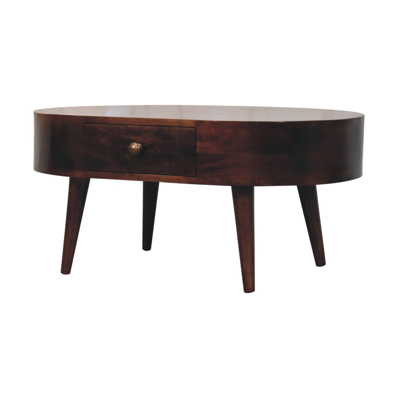 California Walnut Rounded Coffee Table - Image 4