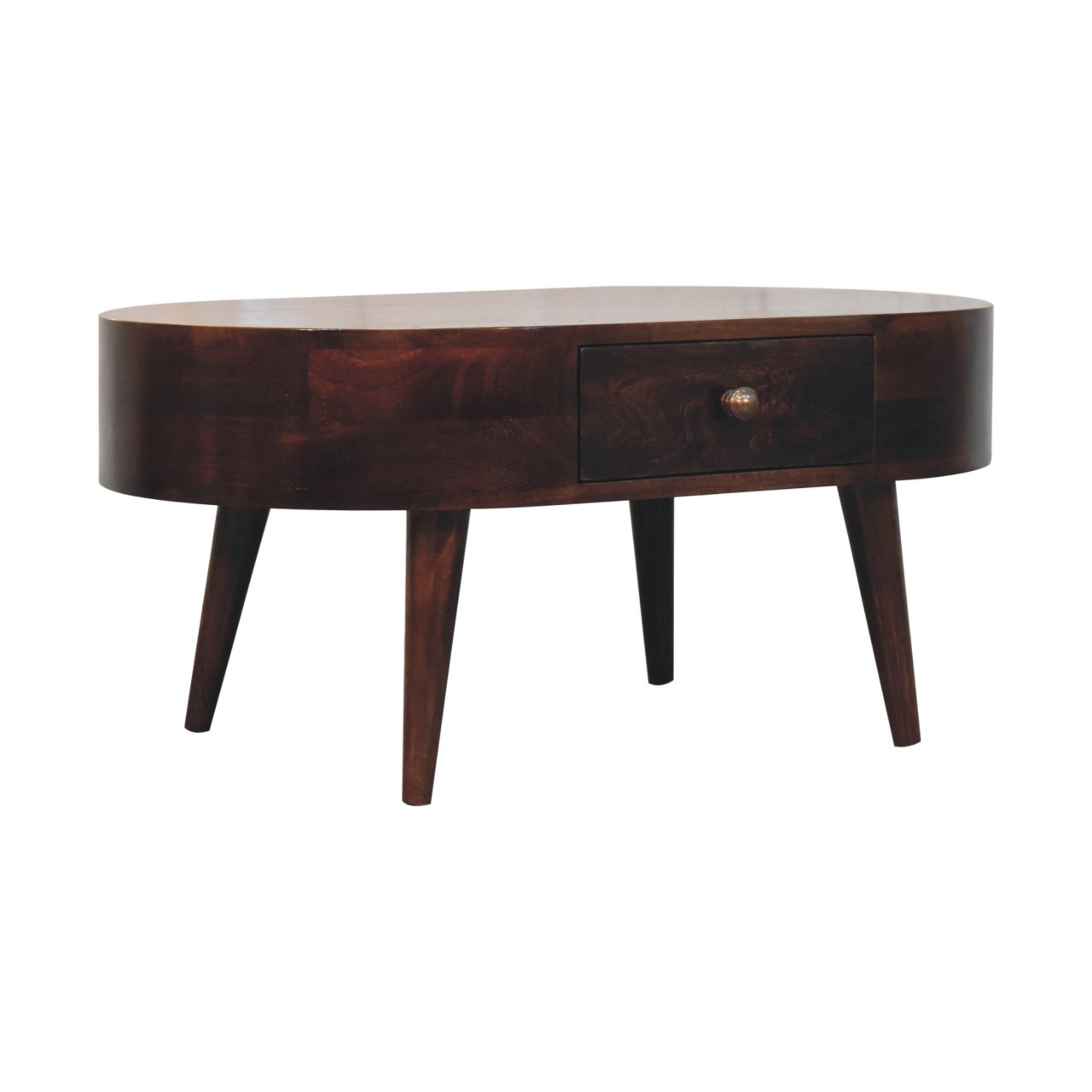 California Walnut Rounded Coffee Table - Image 3