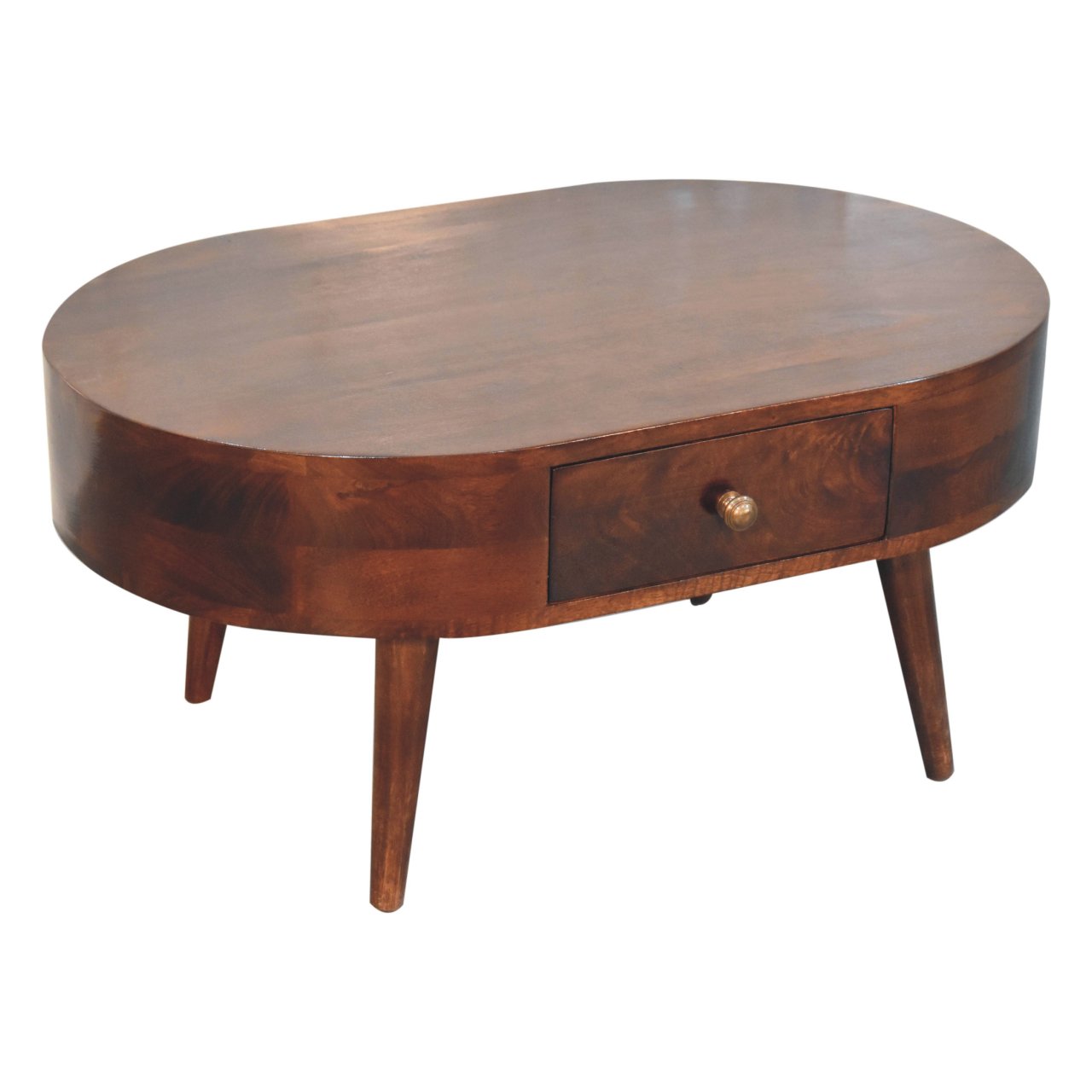 California Walnut Rounded Coffee Table - Image 6