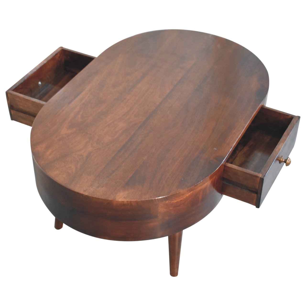 California Walnut Rounded Coffee Table - Image 9