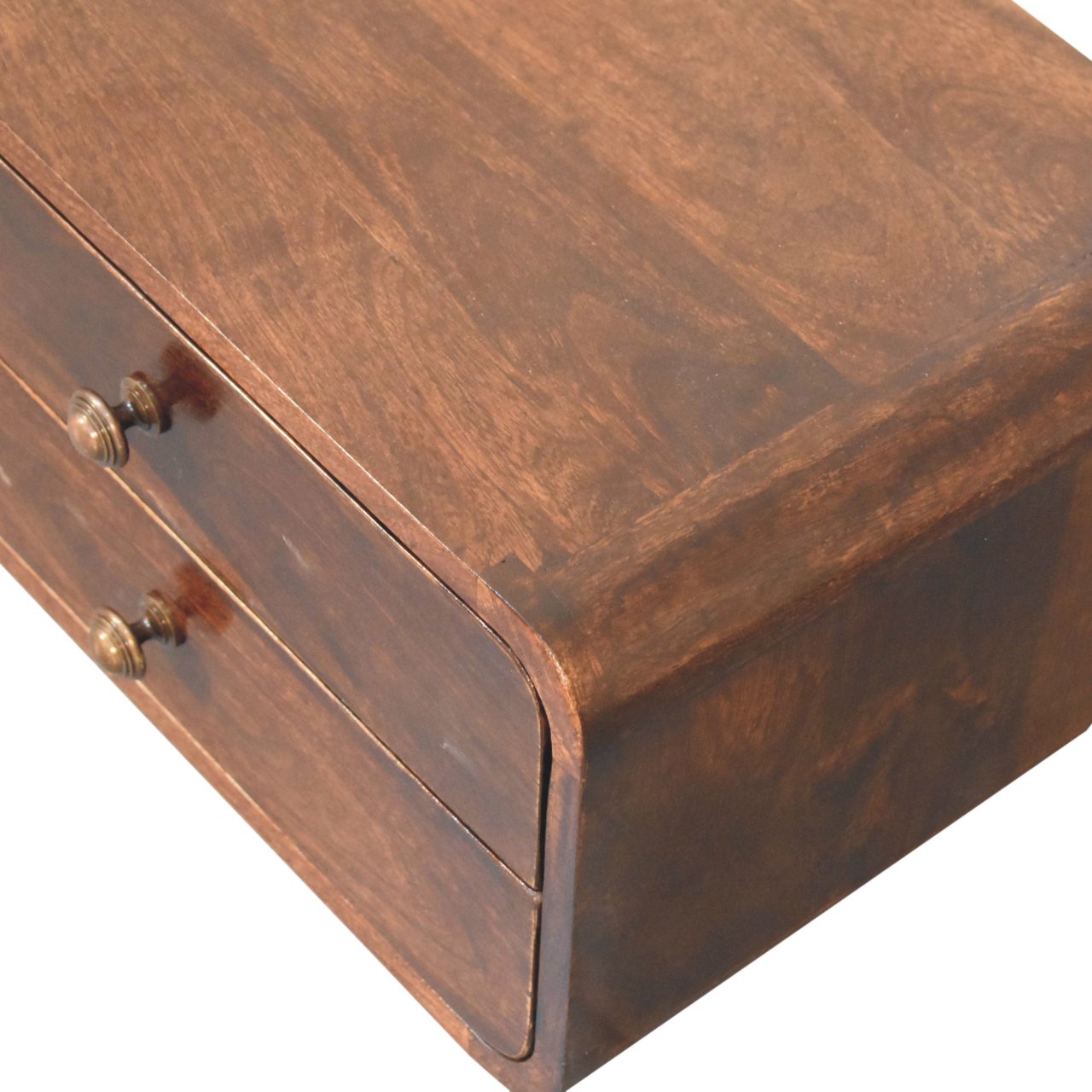 Curved California Walnut Wall Mounted Bedside - Image 8