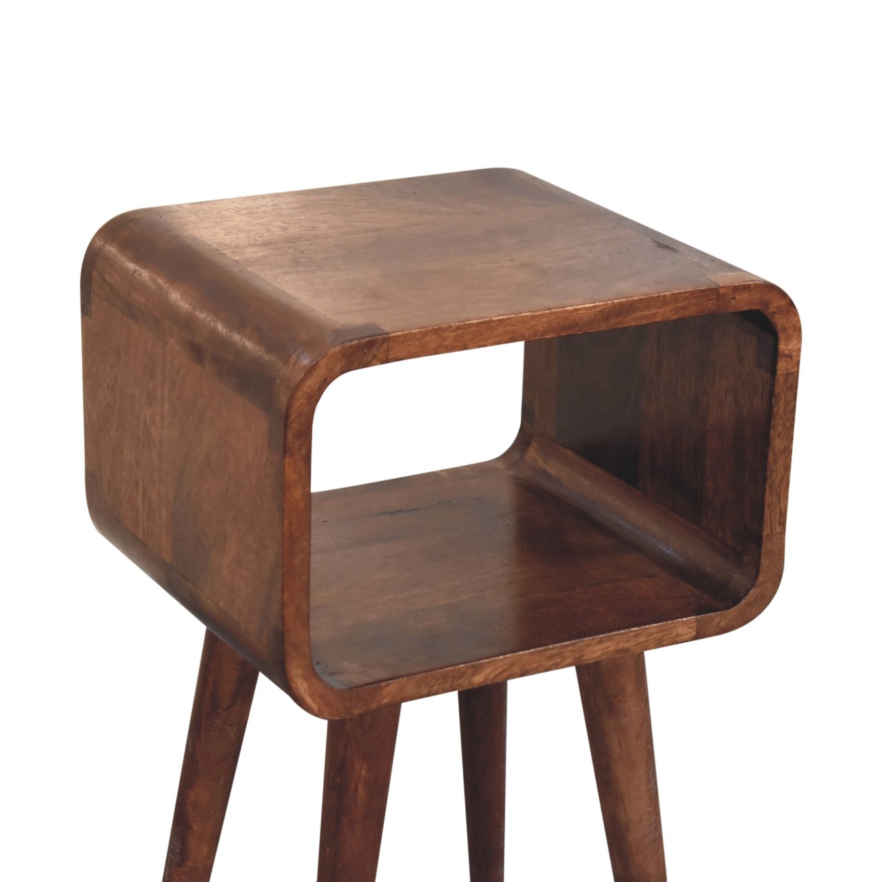 Mini Honey Caramel Curved Open Bedside - Image 6