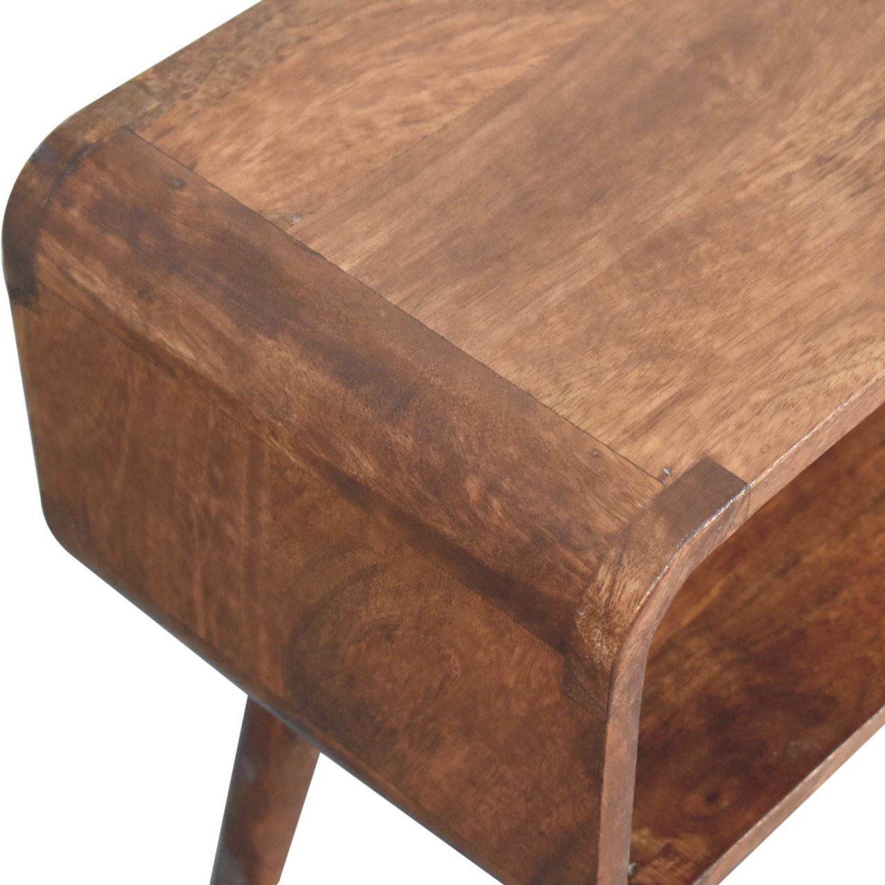 Mini Honey Caramel Curved Open Bedside - Image 7