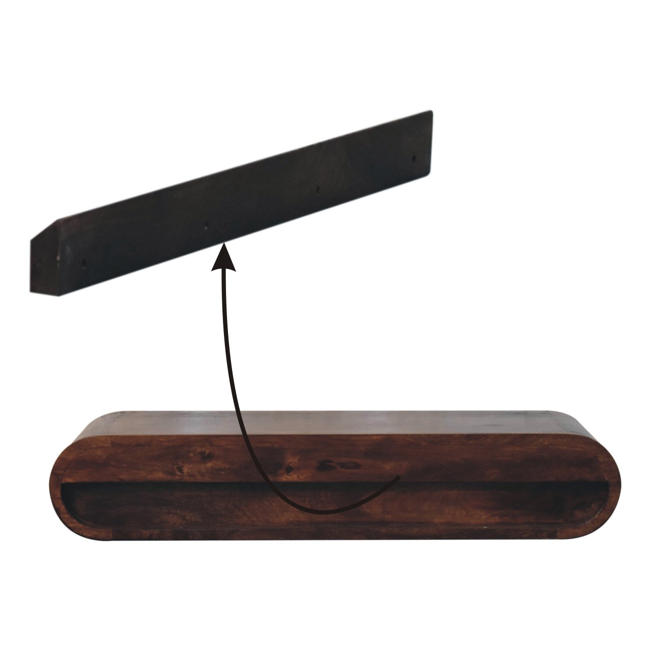 Wall Mounted California Walnut Console Table - Image 10