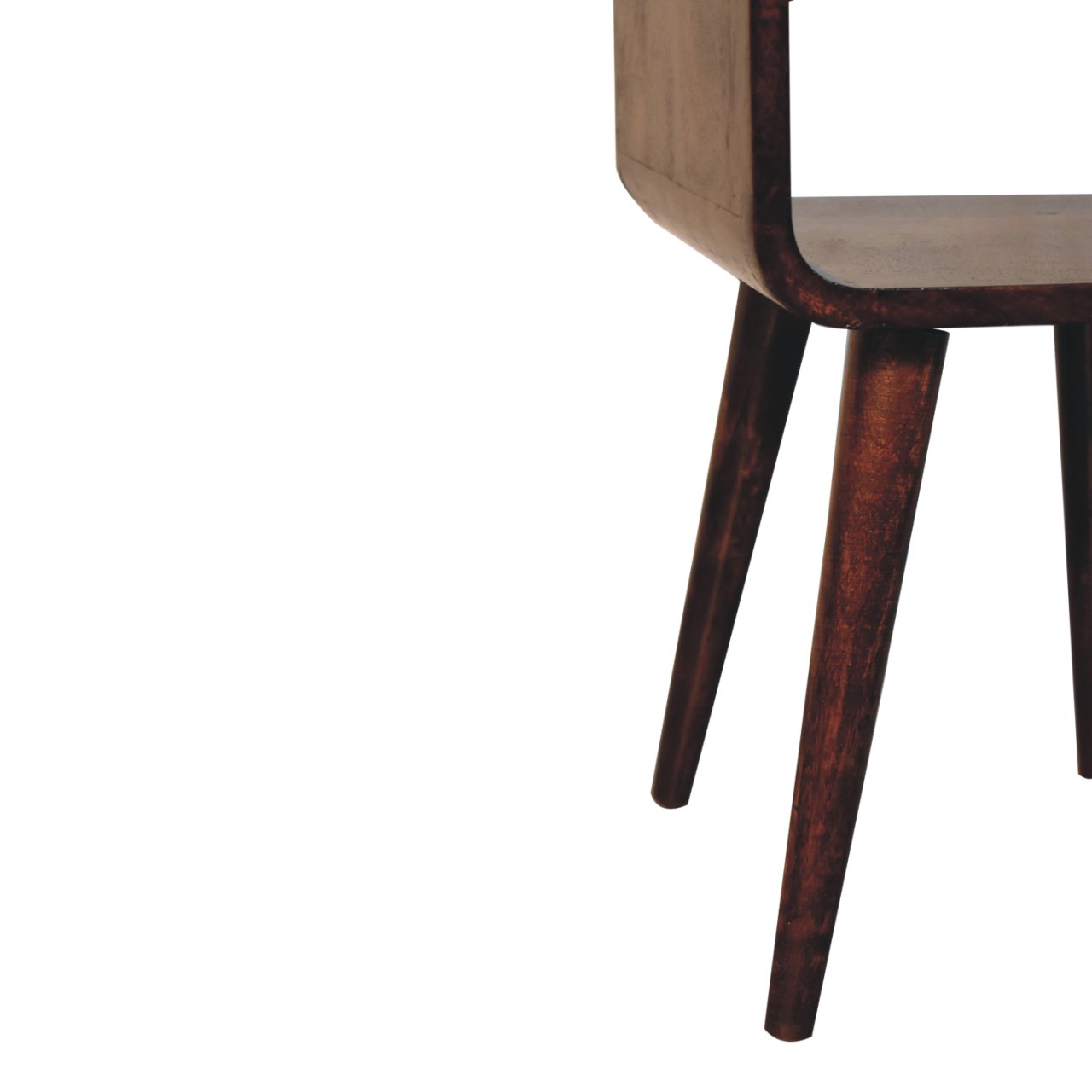 Mini California Walnut Curved Bedside with Lower Slot - Image 8