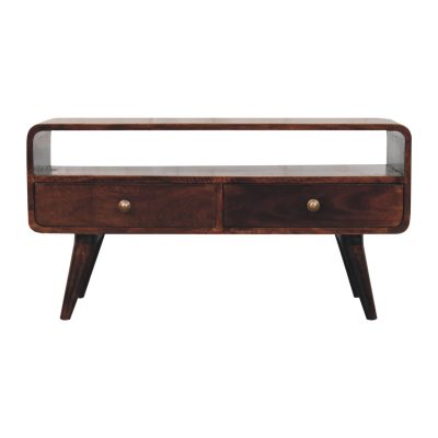 Curved California Walnut Media Unit