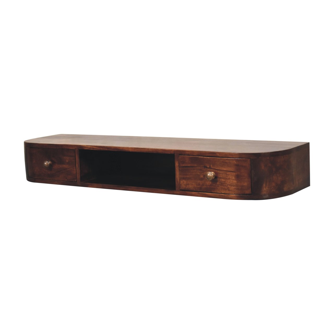 Lunar 2 Drawer Wall Mounted Chestnut Console - Image 3