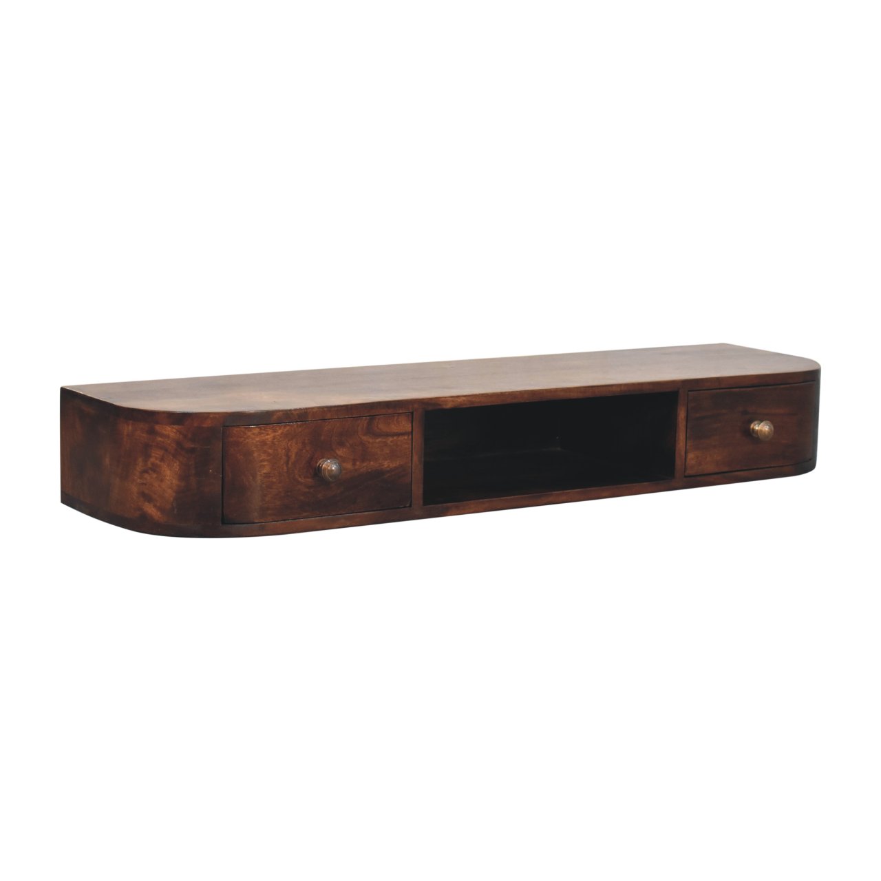 Lunar 2 Drawer Wall Mounted Chestnut Console - Image 4