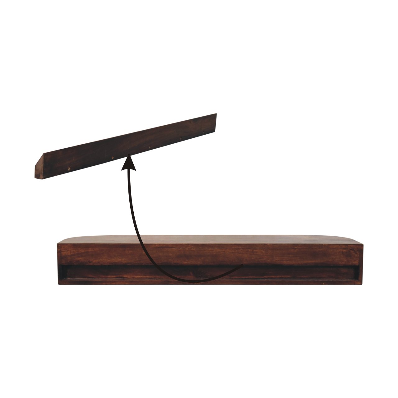 Lunar 2 Drawer Wall Mounted Chestnut Console - Image 10