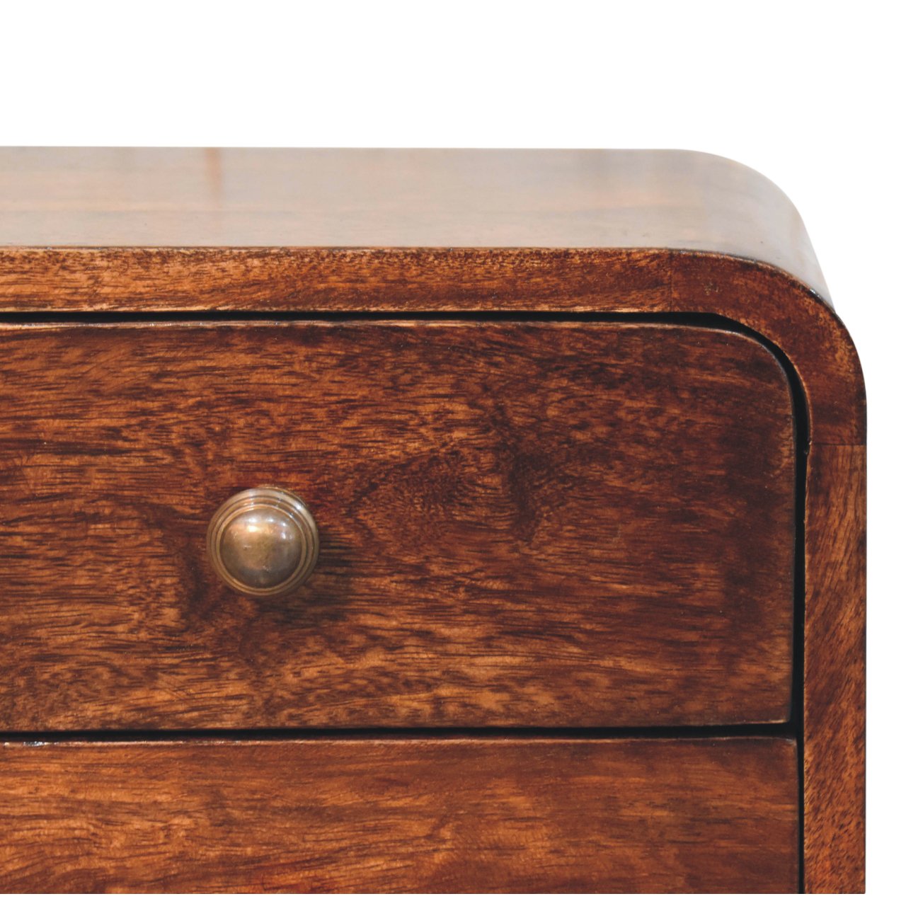 Mini Curved California Walnut Wall Mounted Bedside - Image 5