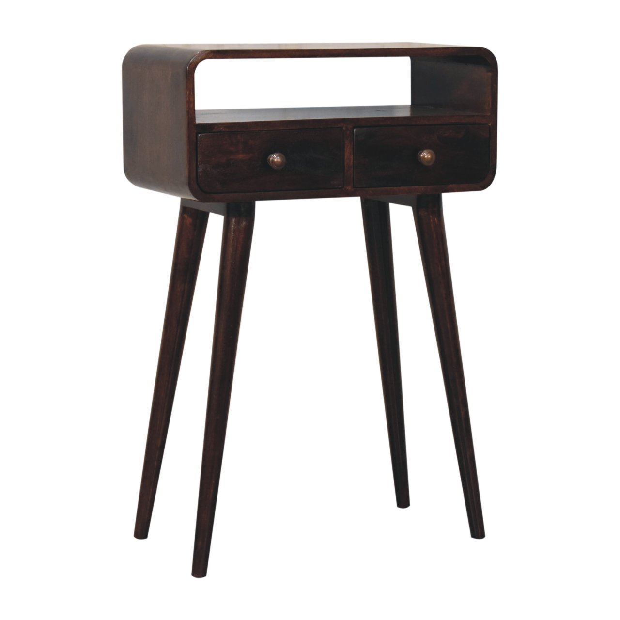 Mini California Walnut Curved Console Table - Image 3