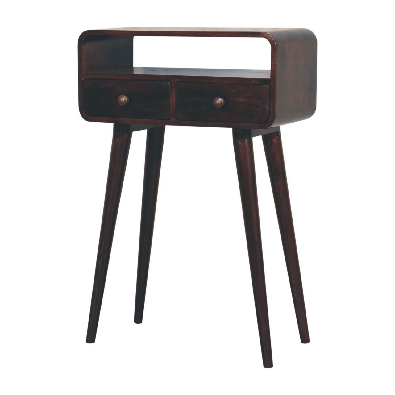 Mini California Walnut Curved Console Table - Image 4