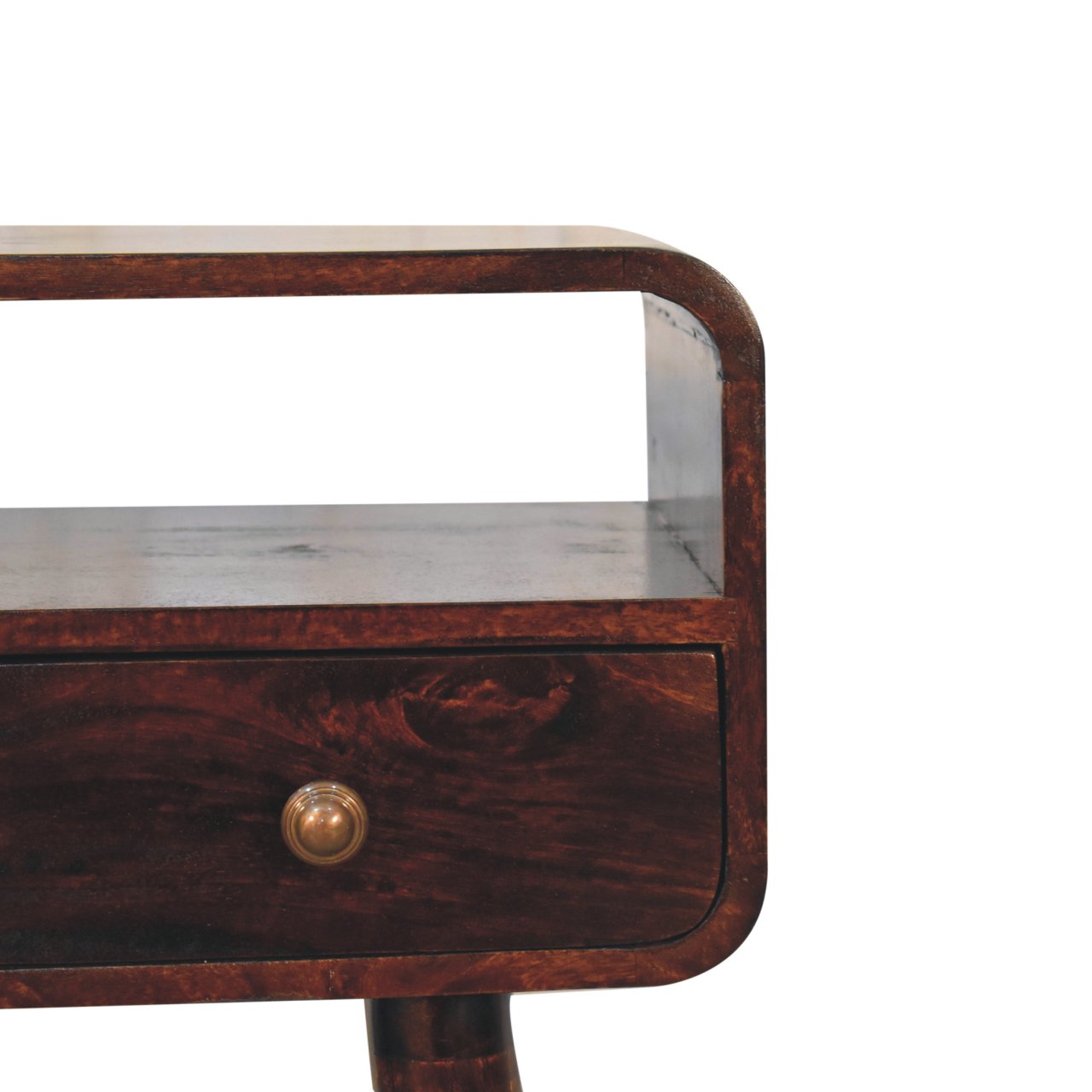 Mini California Walnut Curved Console Table - Image 5