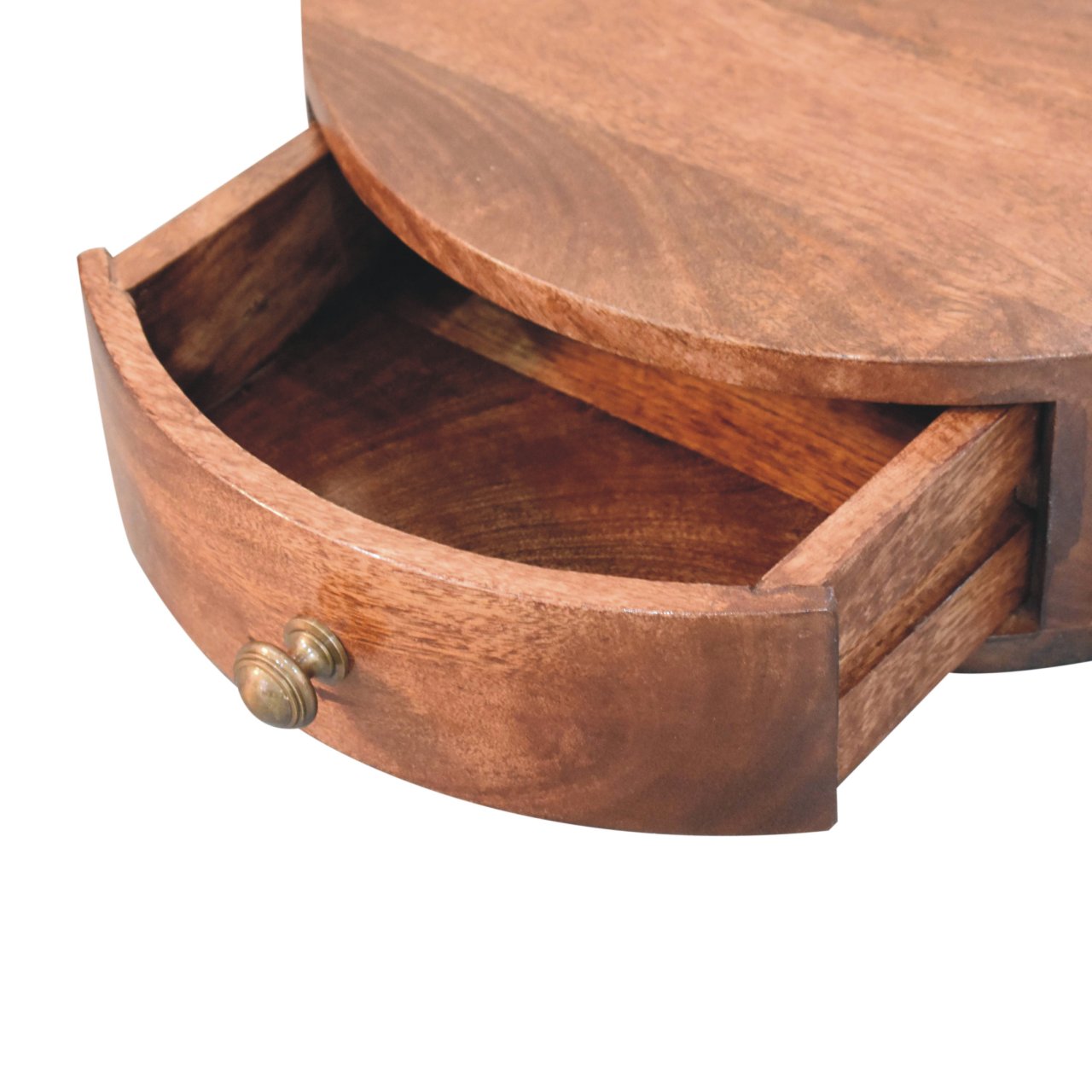 Honey Caramel Wall Mounted Rounded Bedside - Image 7