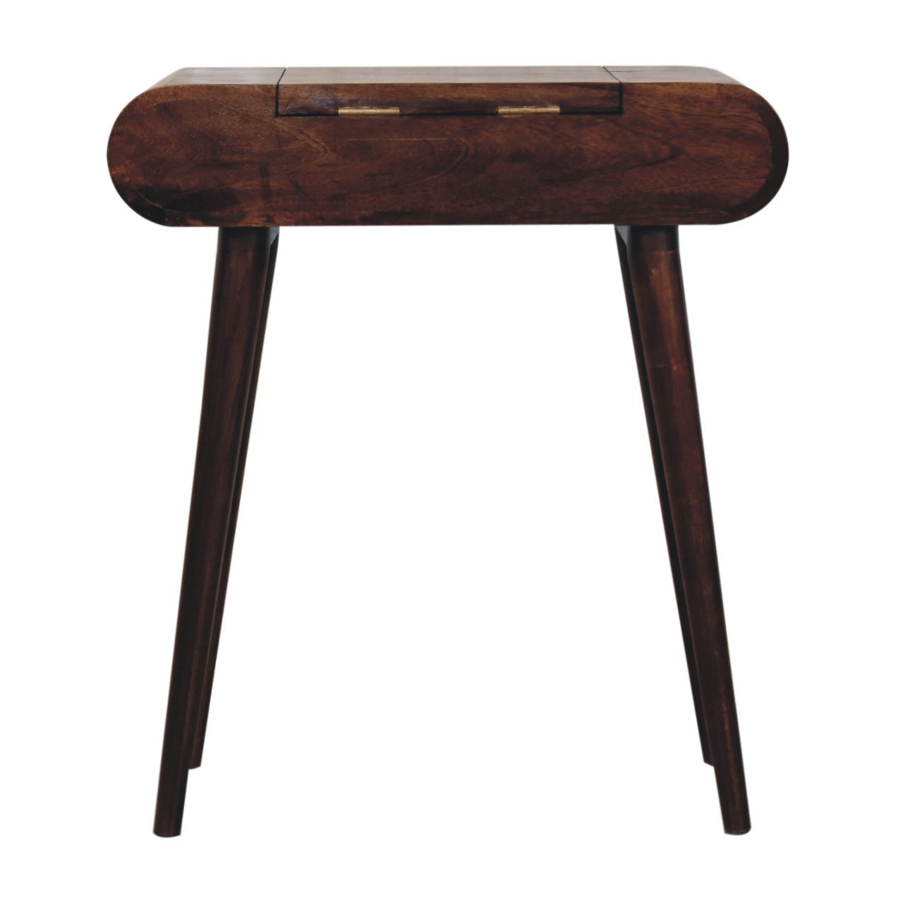 Mini California Walnut Dressing Table with Foldable Mirror - Image 11