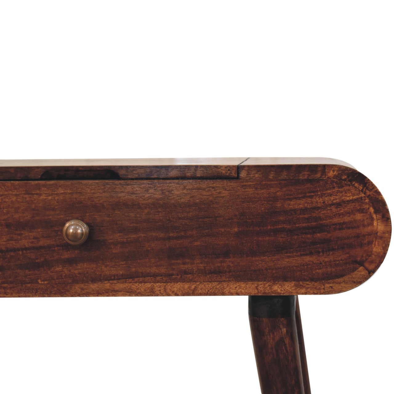 Mini California Walnut Dressing Table with Foldable Mirror - Image 5