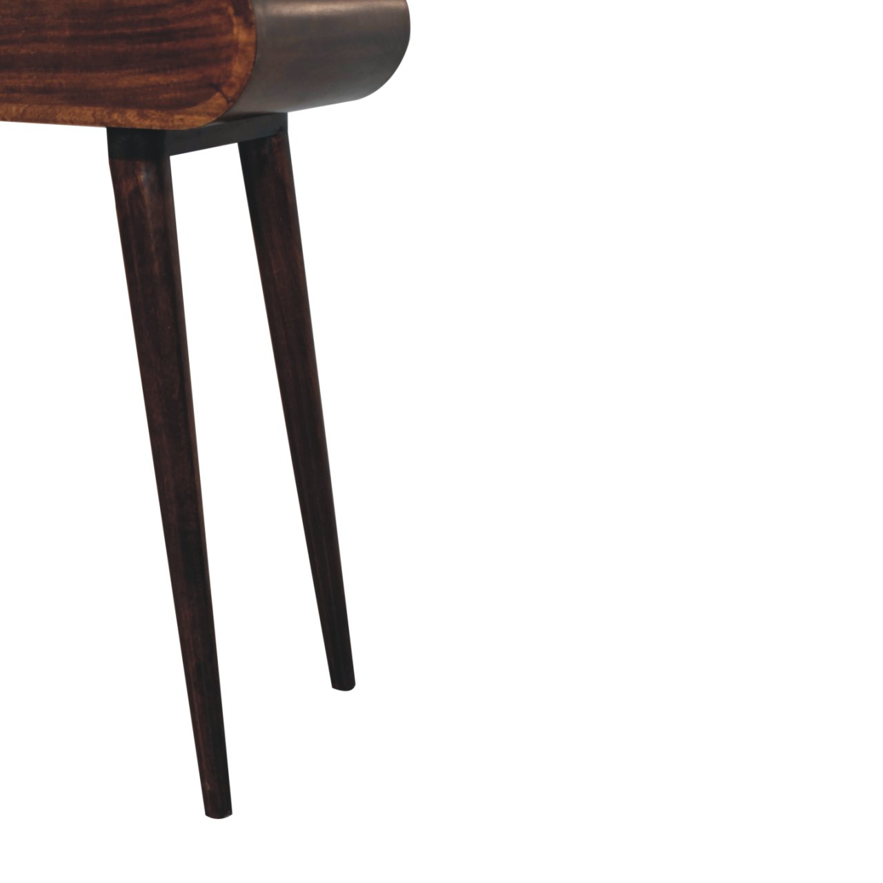 Mini California Walnut Dressing Table with Foldable Mirror - Image 9