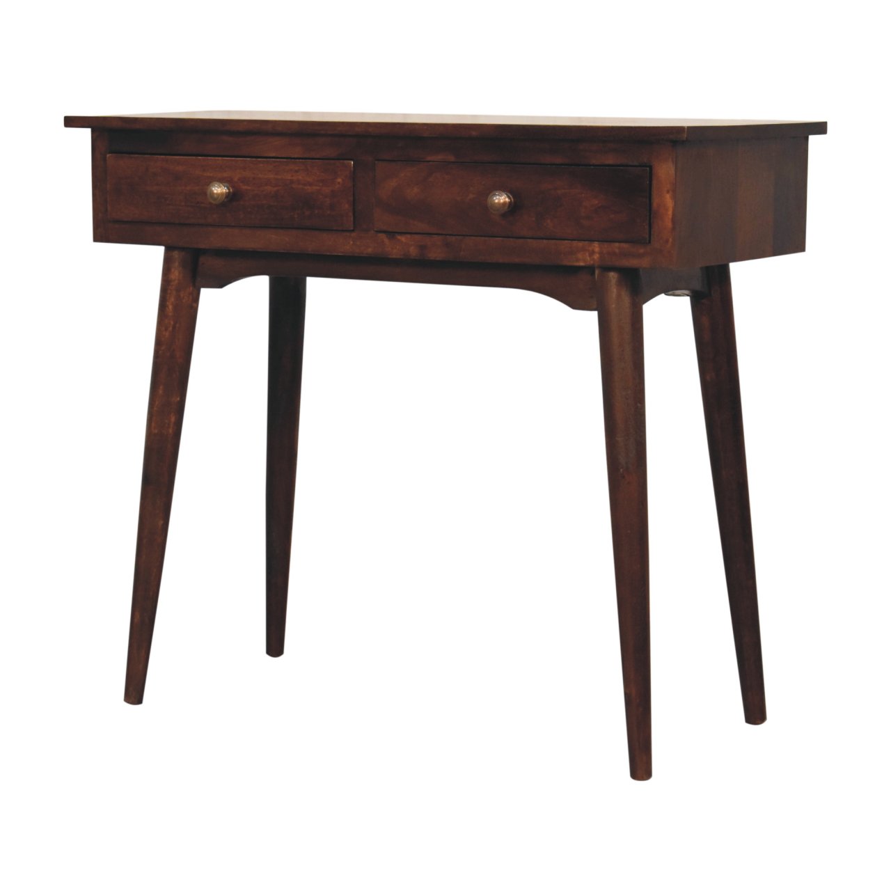 California Walnut Hallway 2 Drawer Console Table - Image 3