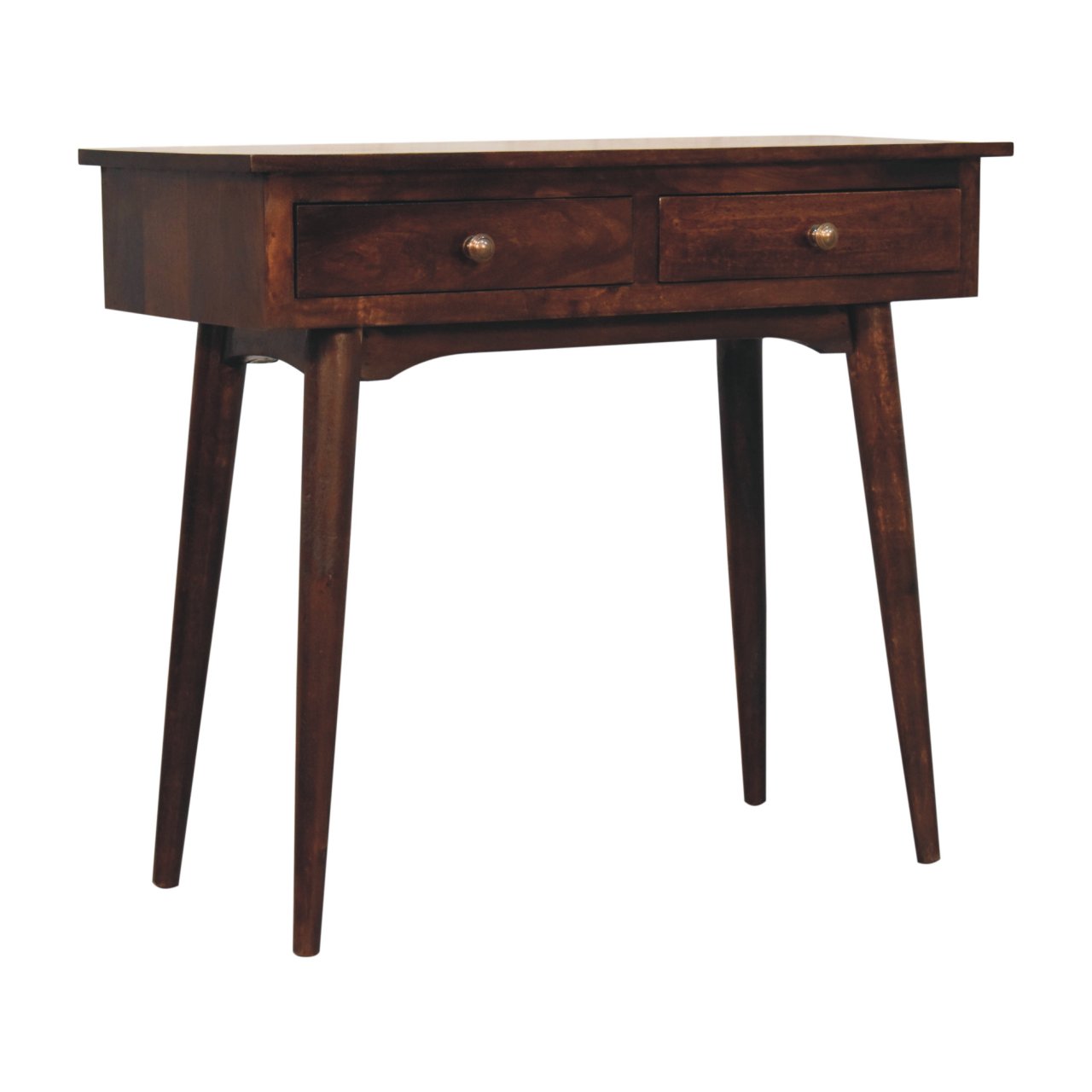 California Walnut Hallway 2 Drawer Console Table - Image 4