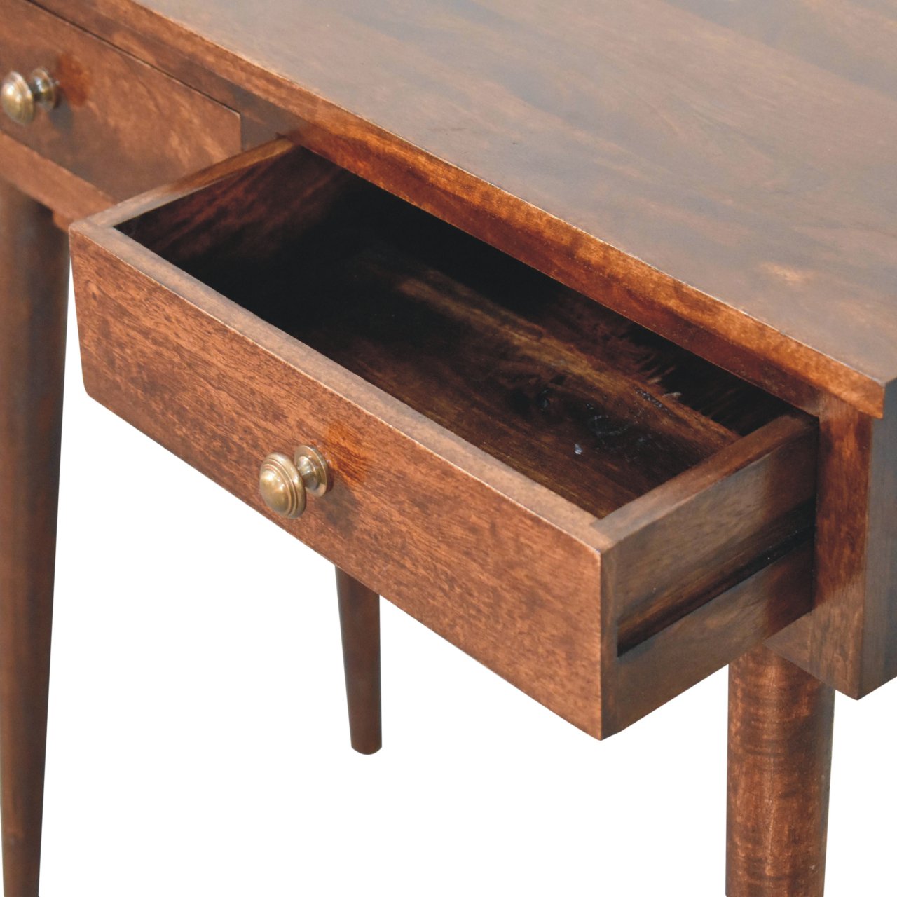 California Walnut Hallway 2 Drawer Console Table - Image 6