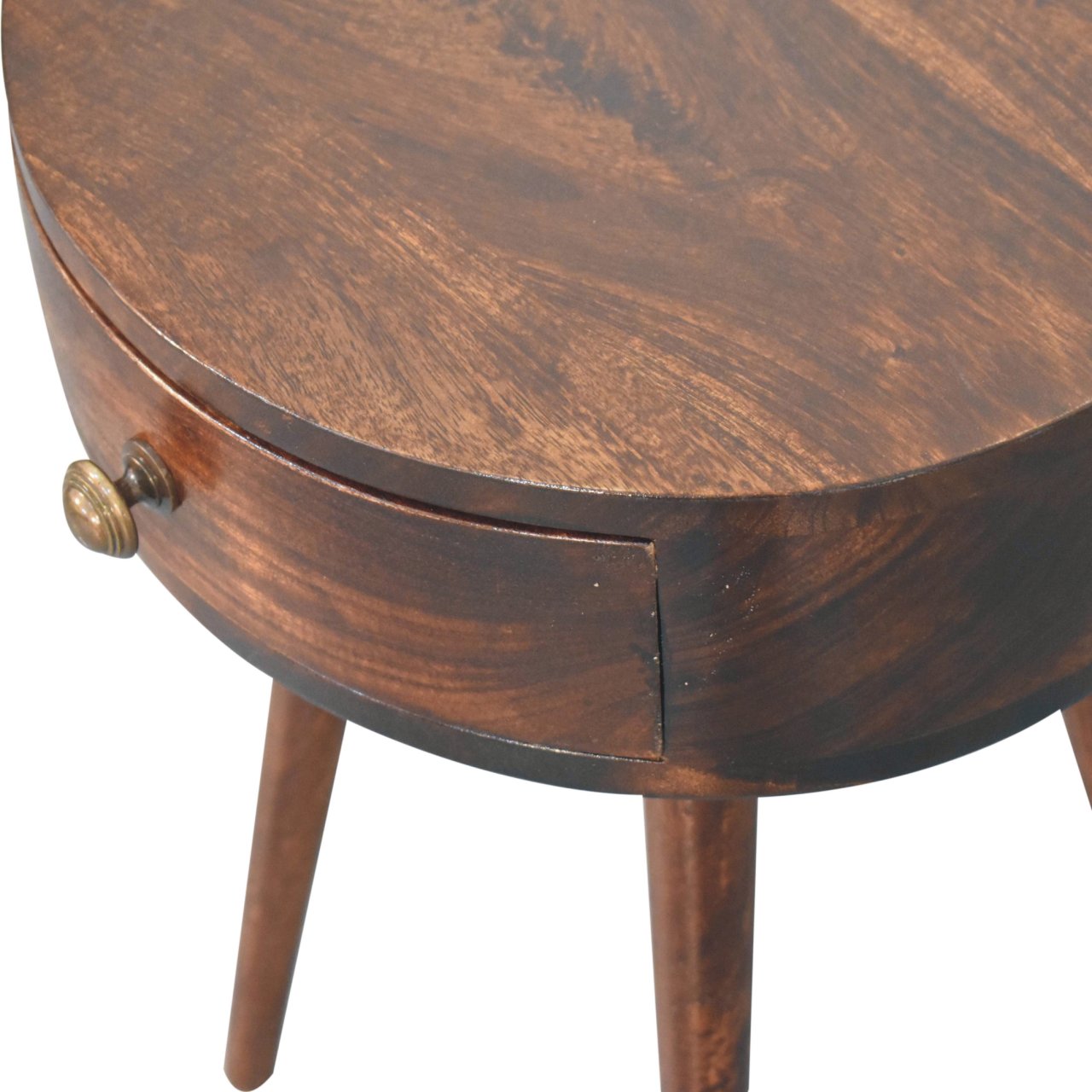 Nordic California Walnut Circular Shaped Bedside - Image 6