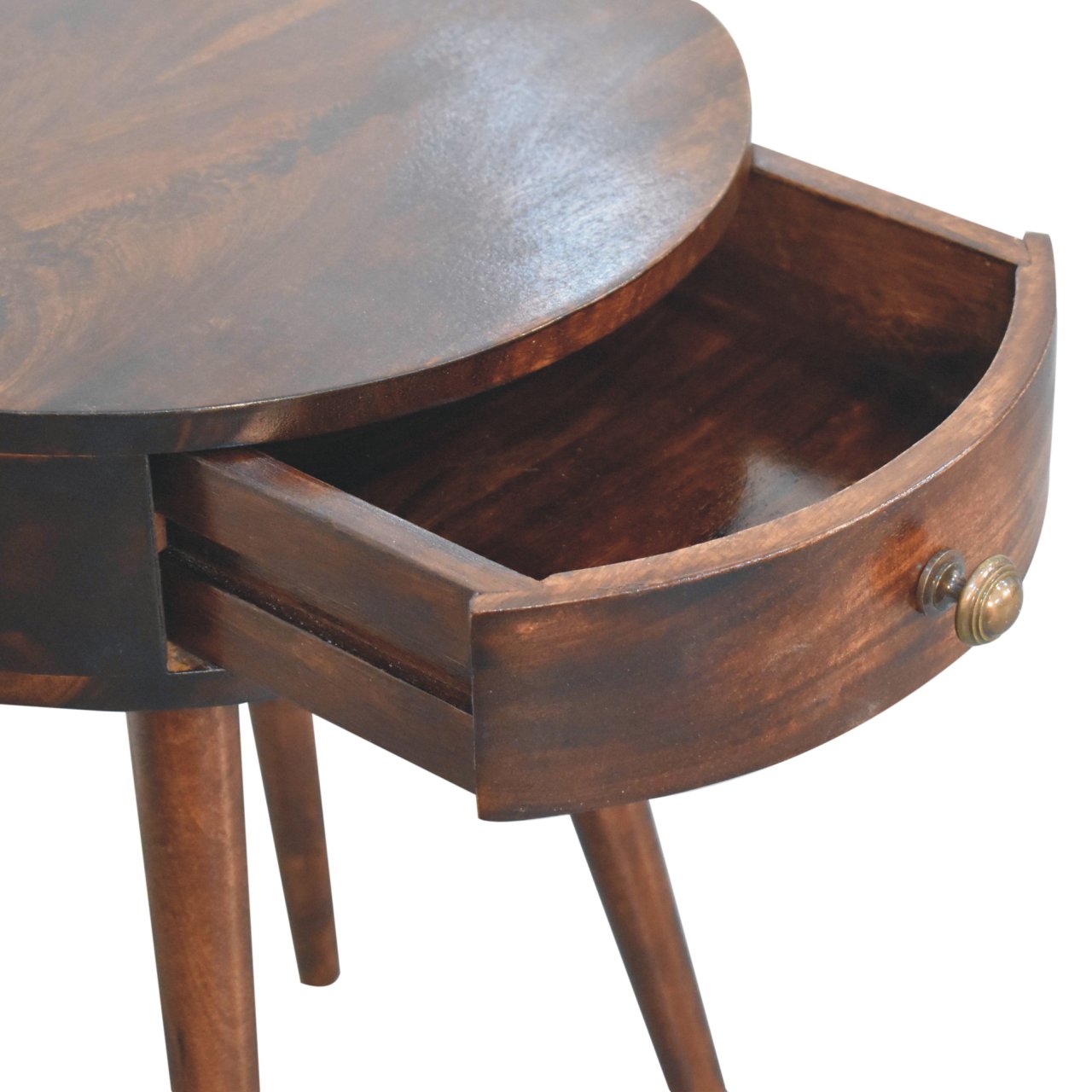 Nordic California Walnut Circular Shaped Bedside - Image 7