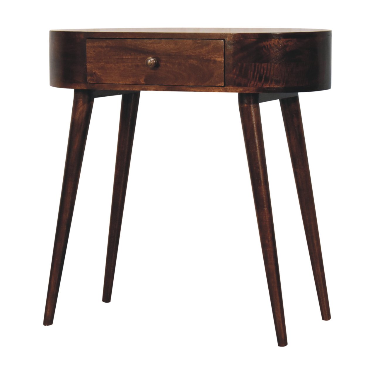 California Walnut Rounded Small Console Table - Image 4